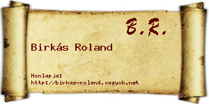 Birkás Roland névjegykártya