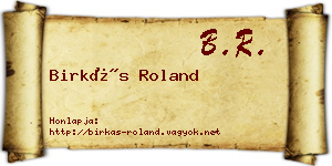 Birkás Roland névjegykártya